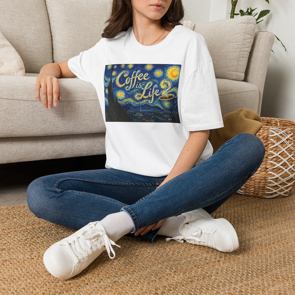 Coffee is Life Under A Starry Night T-Shirt