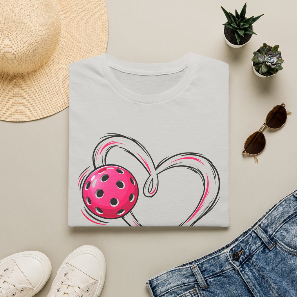 Pink Pickle Ball Heart T-Shirt