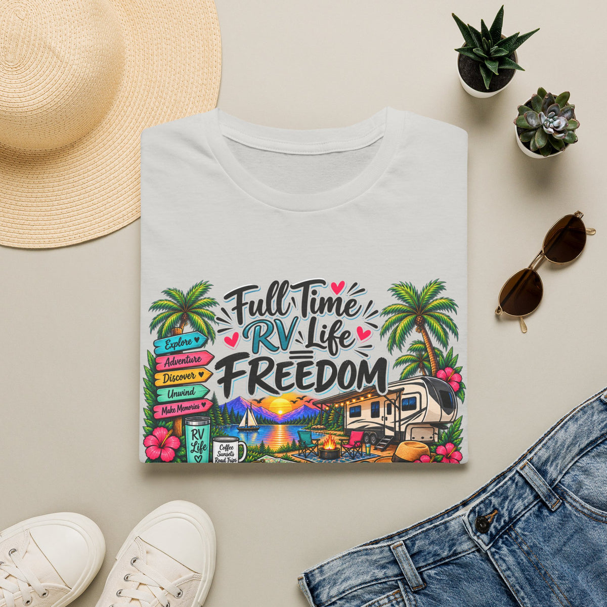 Full Time RV Life = Freedom T-Shirt