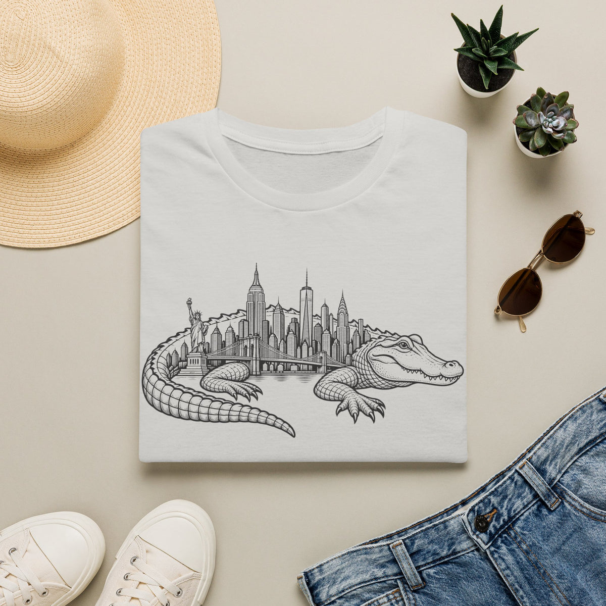 NYC Skyline Alligator T-Shirt