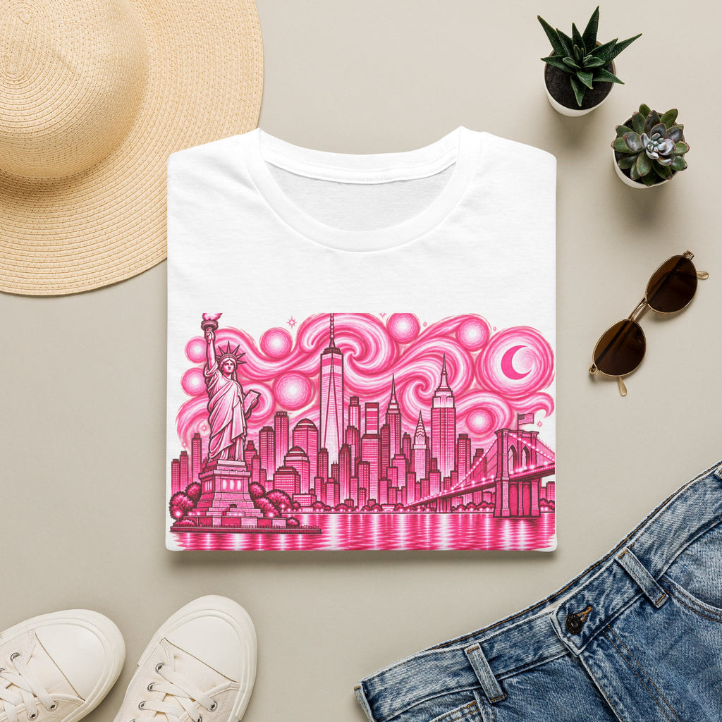 Pink New York City Skyline T-Shirt