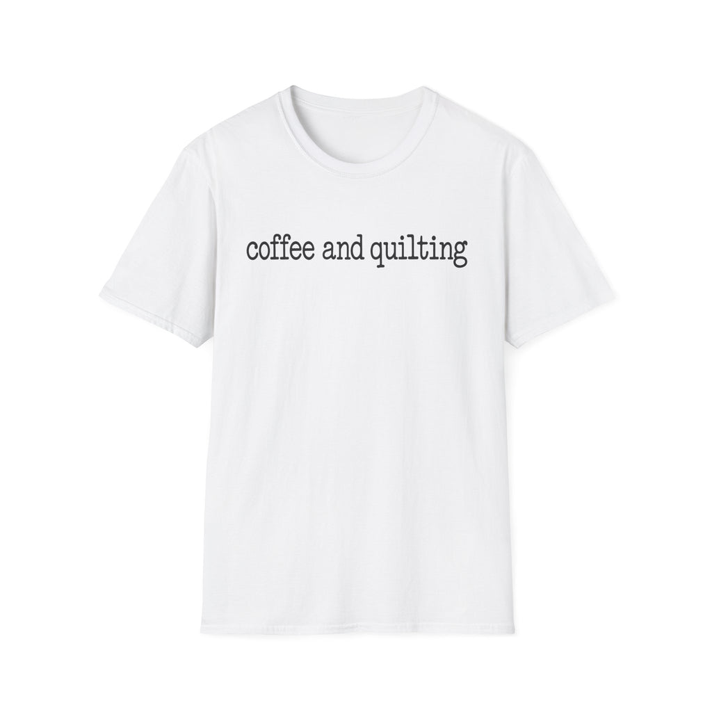 Coffee and Quilting Typewriter Logo T-Shirt