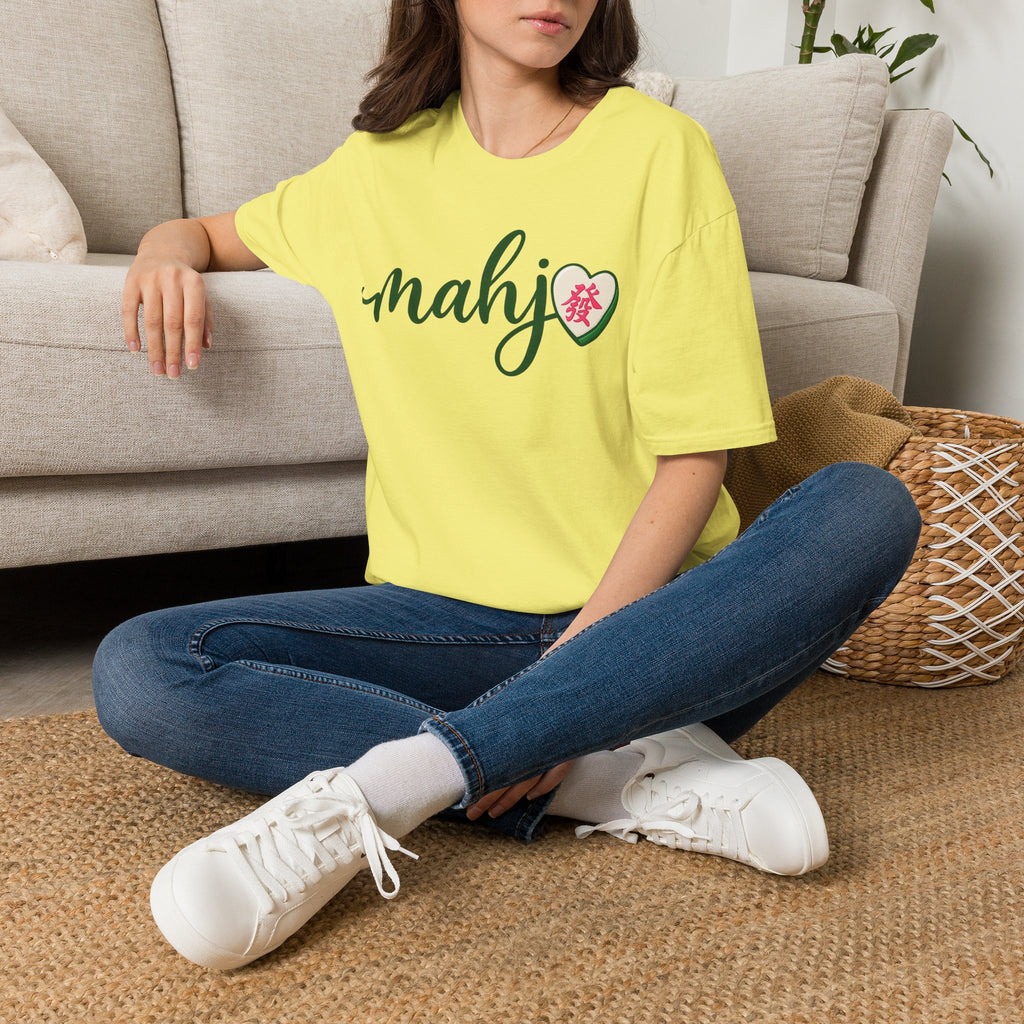 Mahj Green Script T-Shirt