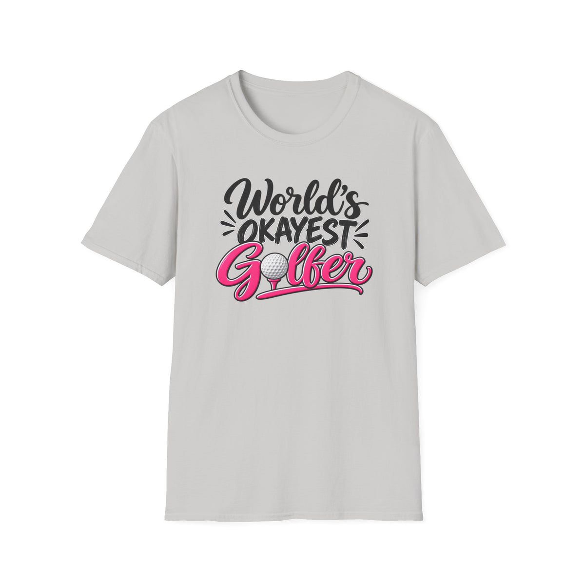 World's Okayest Golfer Pink T-Shirt