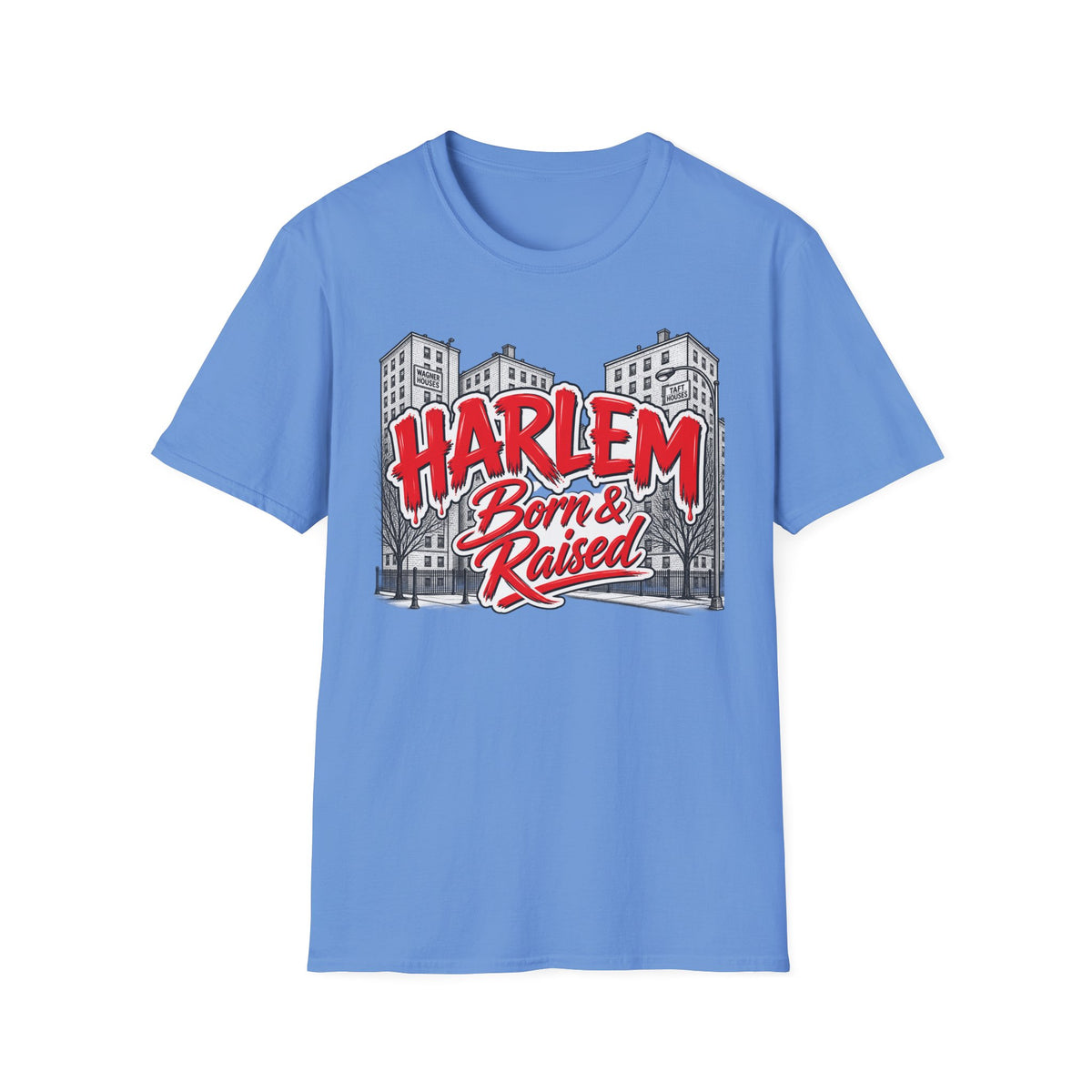 Harlem Born & Raised Red Letters T-Shirt
