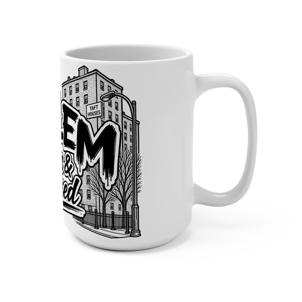 Harlem Born & Raised Mug | City Skyline Typography, Neighborhood Pride