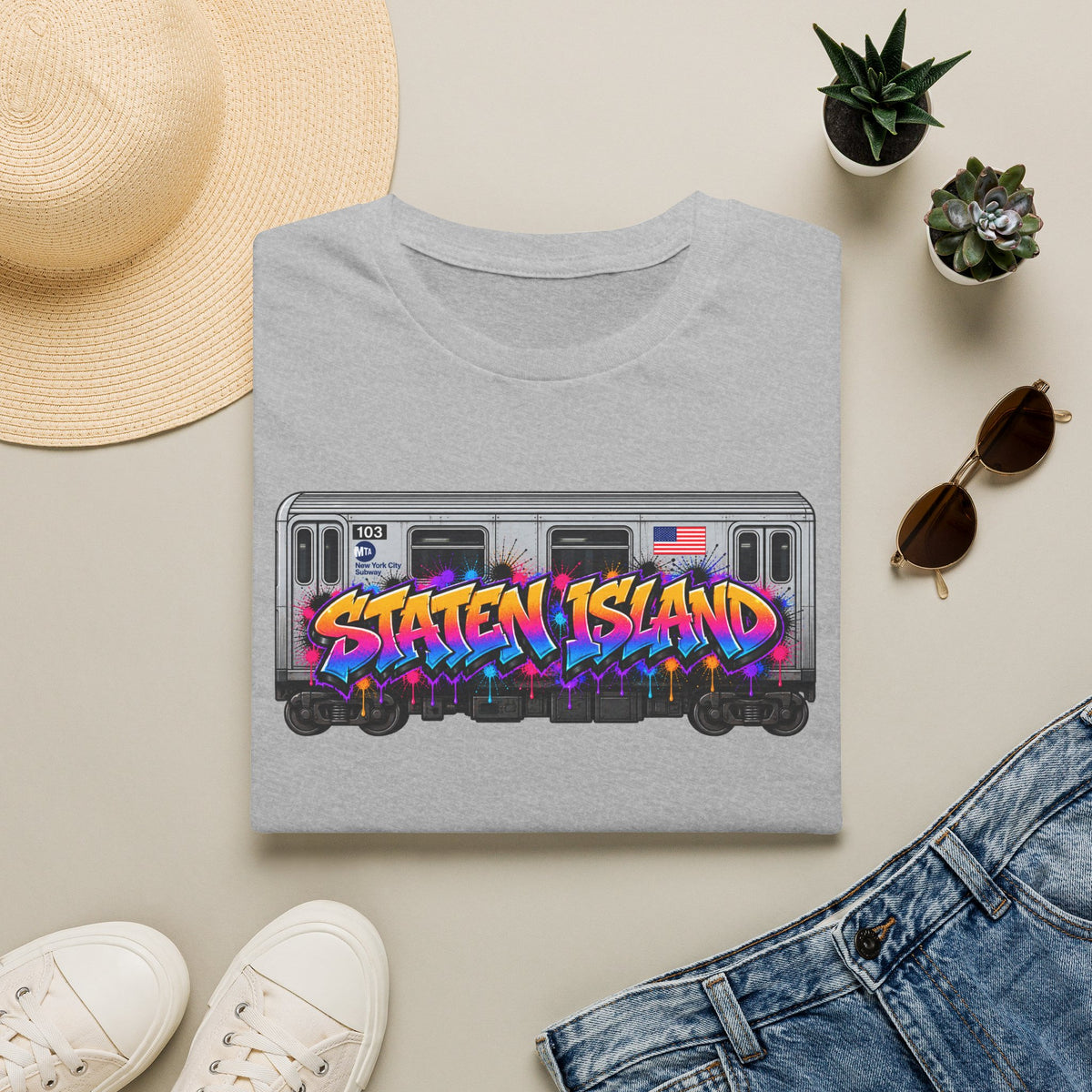 Staten Island Graffiti Subway Car T-Shirt