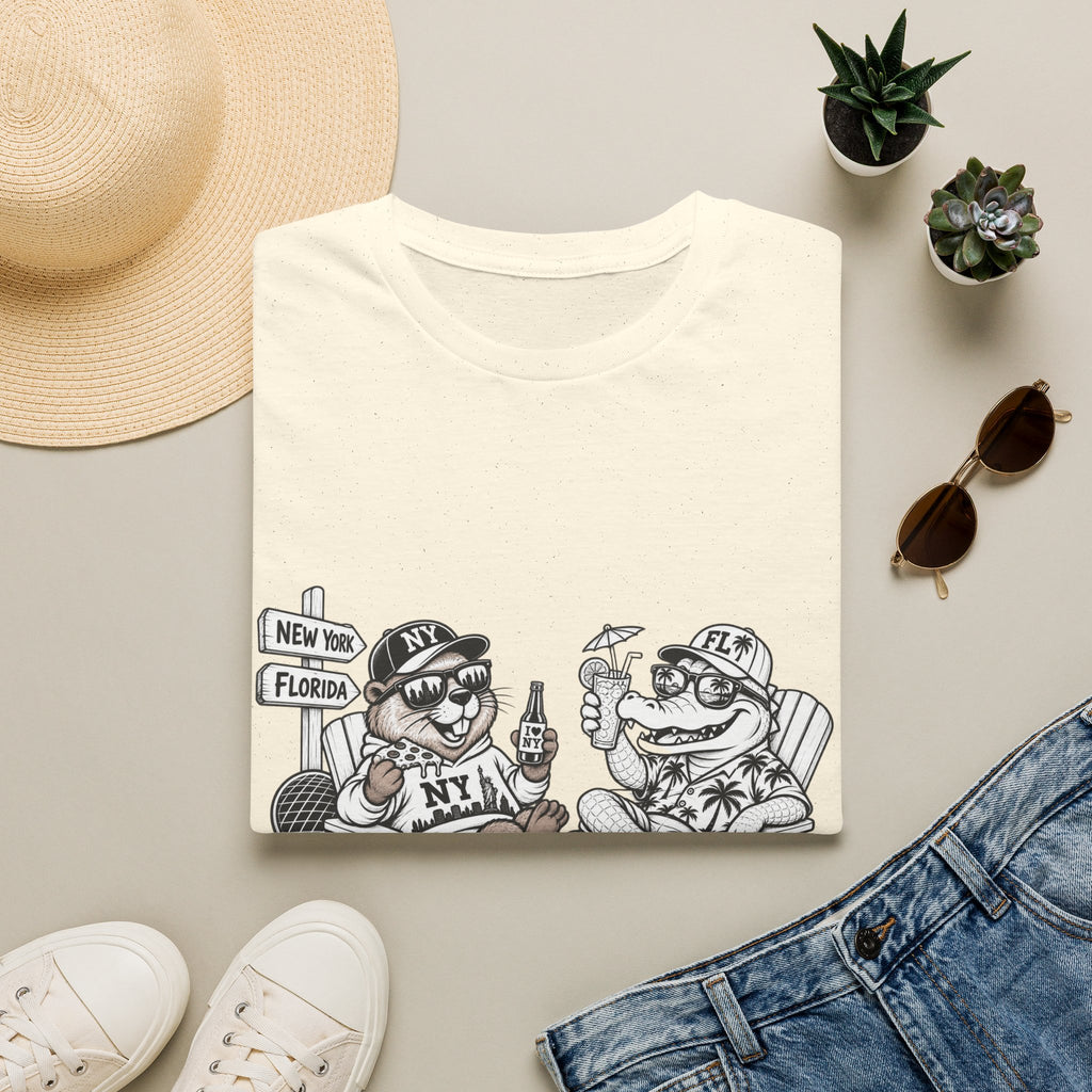 NY Beaver Meets FL Gator Same Vibes Different Place T-Shirt