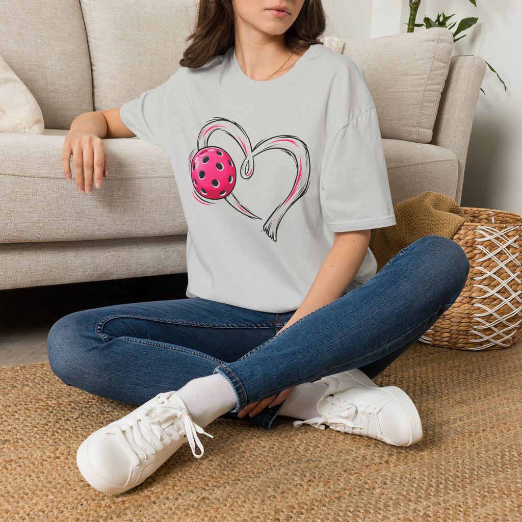 Pink Pickle Ball Heart T-Shirt