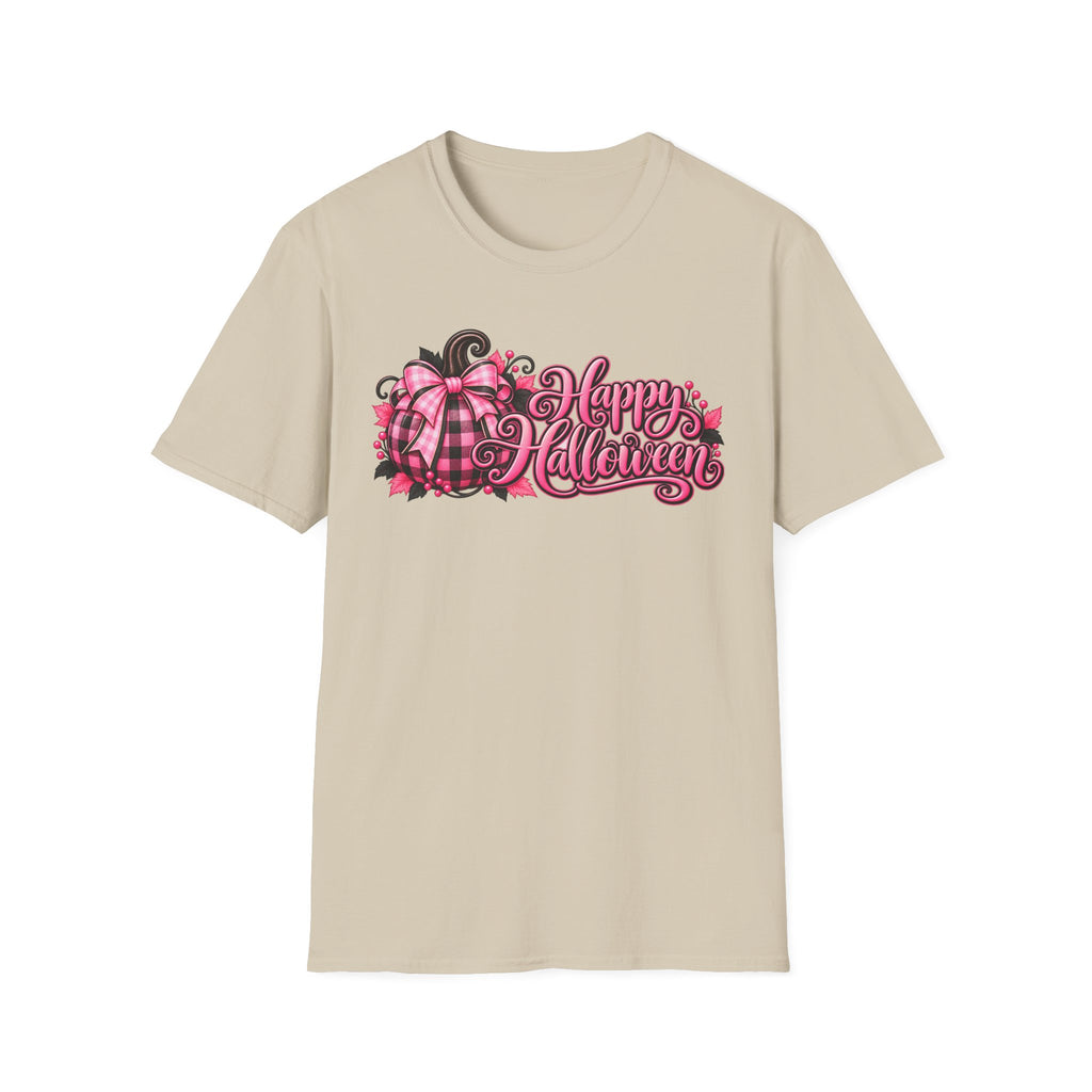 Happy Halloween Plaid Pumpkin T-Shirt