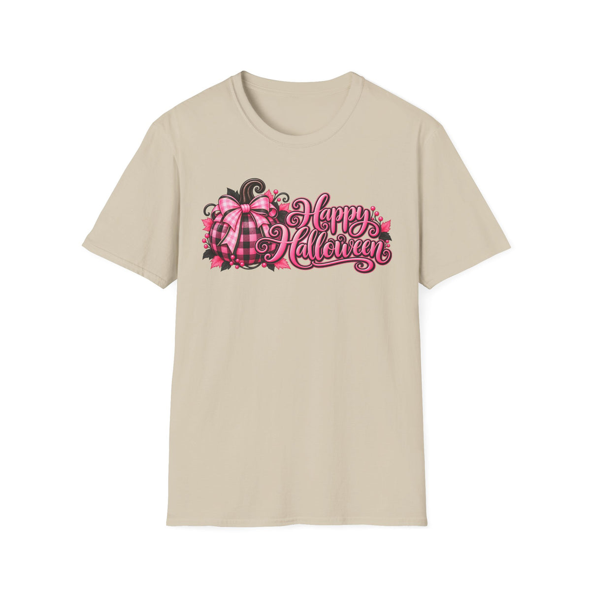 Happy Halloween Plaid Pumpkin T-Shirt
