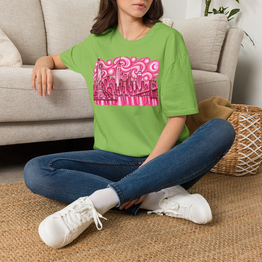 Pink New York City Skyline T-Shirt