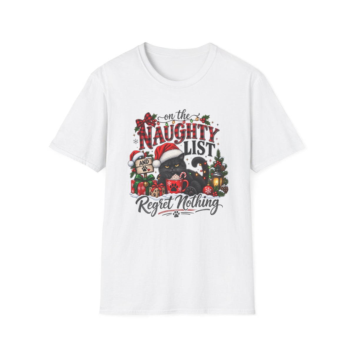 Naughty Cat Christmas List T-Shirt
