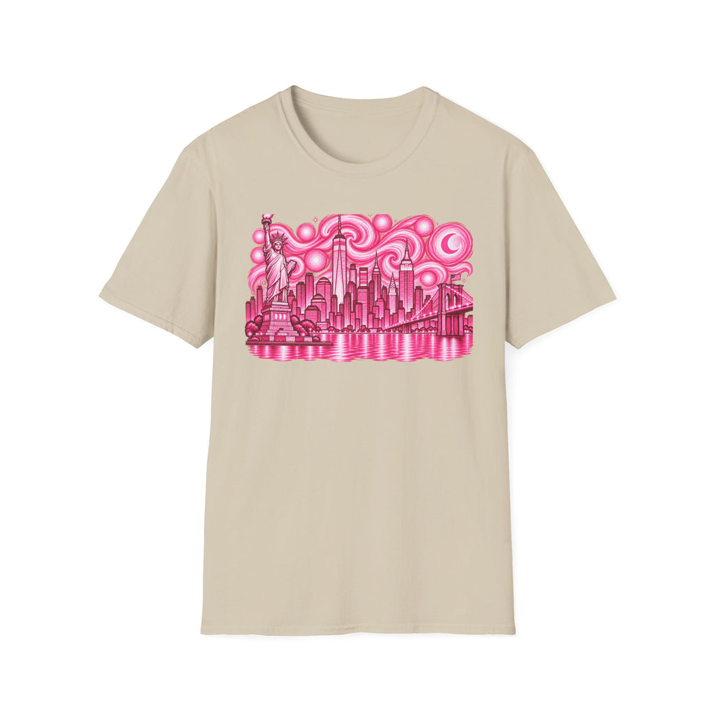 Pink New York City Skyline T-Shirt