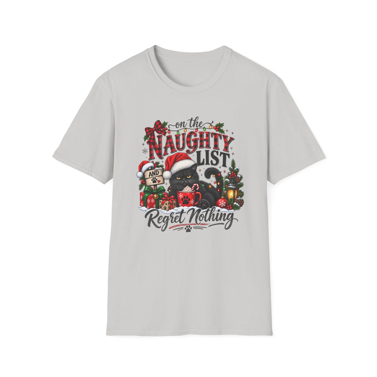 Naughty Cat Christmas List T-Shirt