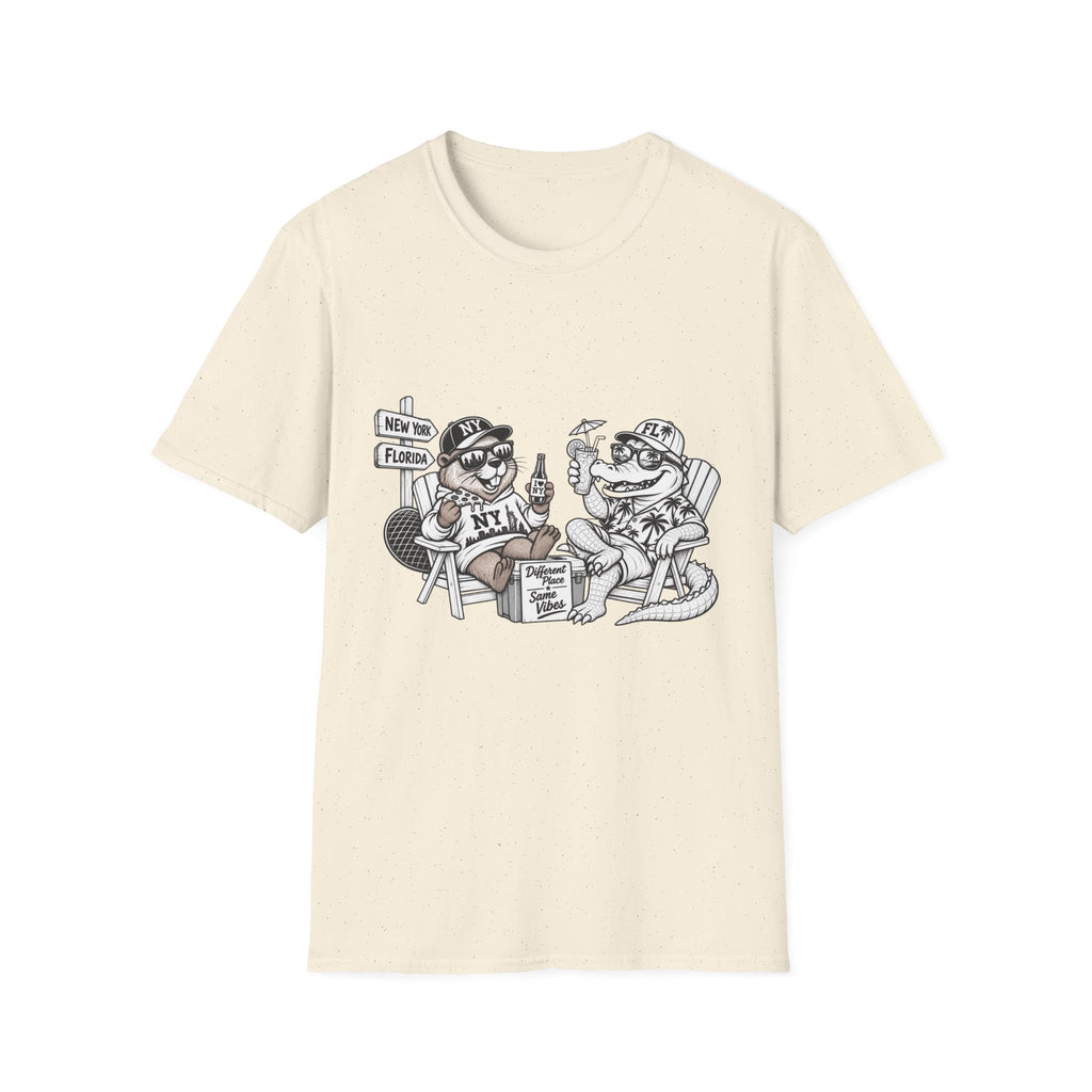 NY Beaver Meets FL Gator Same Vibes Different Place T-Shirt