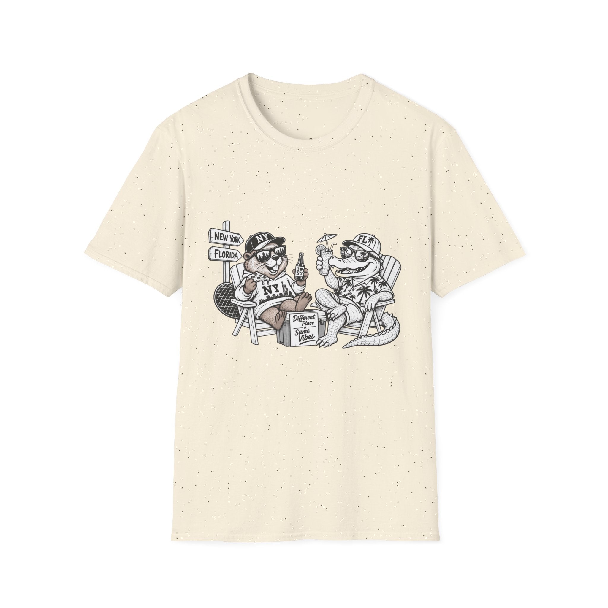 NY Beaver Meets FL Gator Same Vibes Different Place T-Shirt