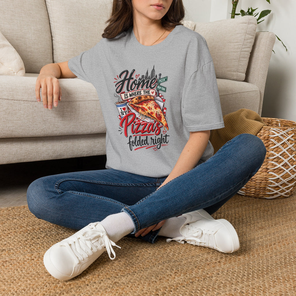 Home Is Where the Pizza Is Folded Right T-Shirt