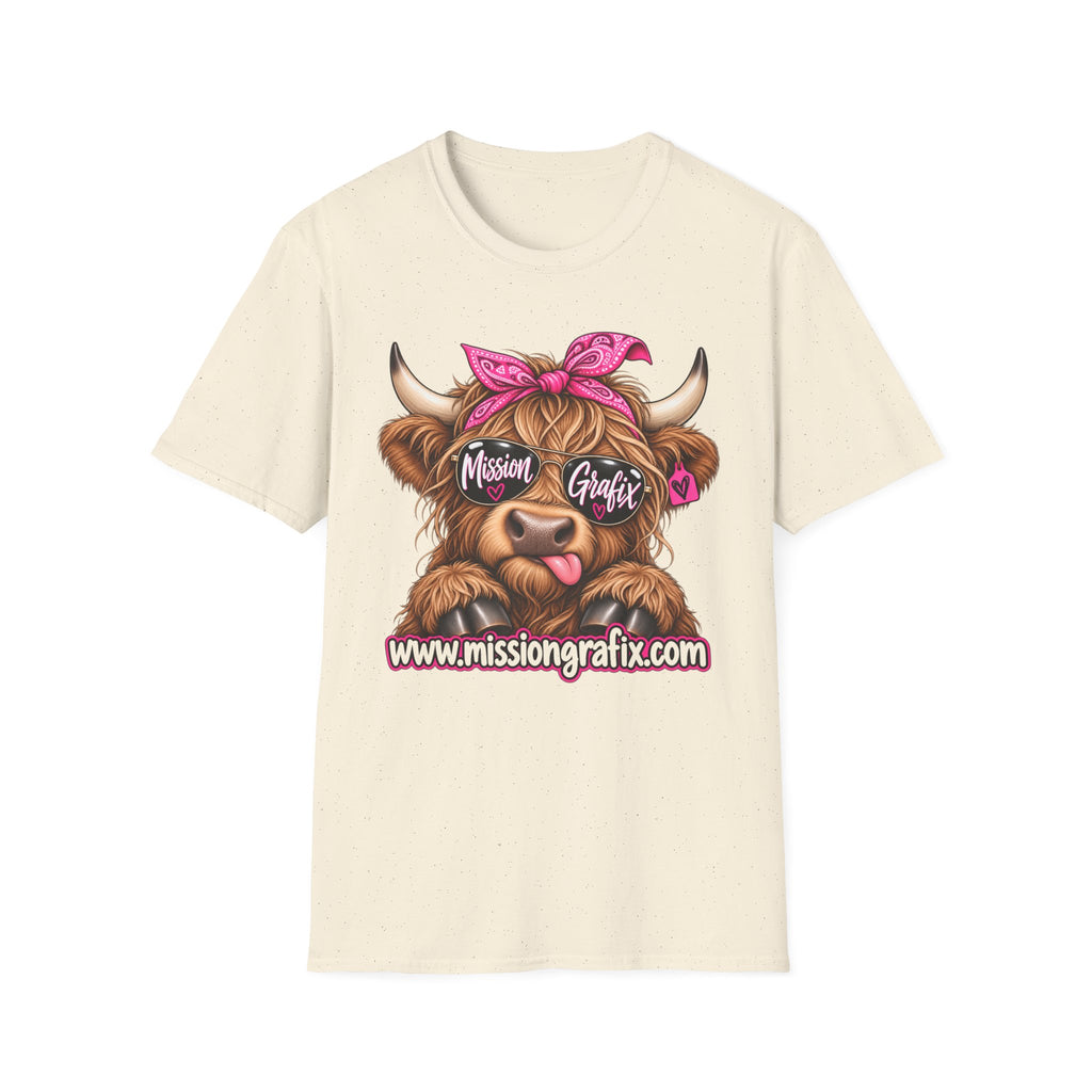 Mission Grafix Highland Cow Pink - T-Shirt