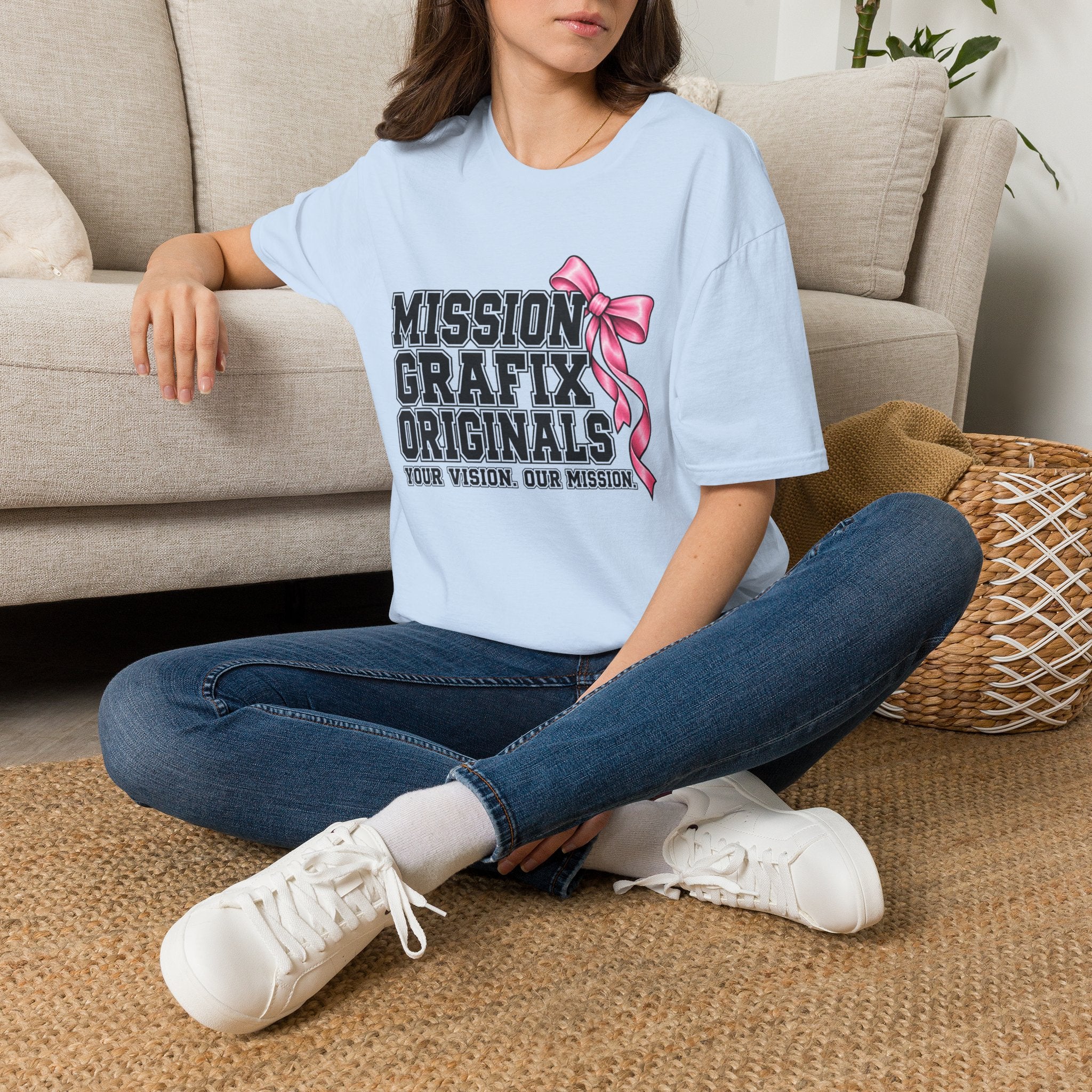 Mission Grafix Varsity Pink Bow T-Shirt