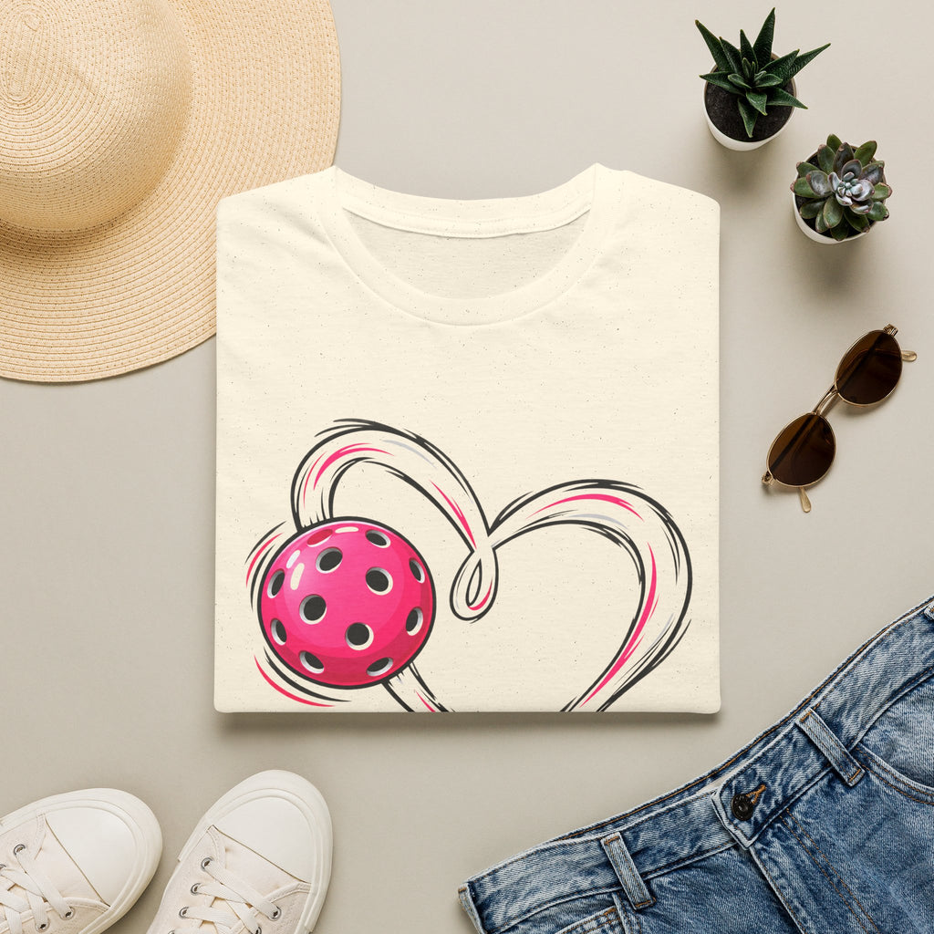 Pink Pickle Ball Heart T-Shirt