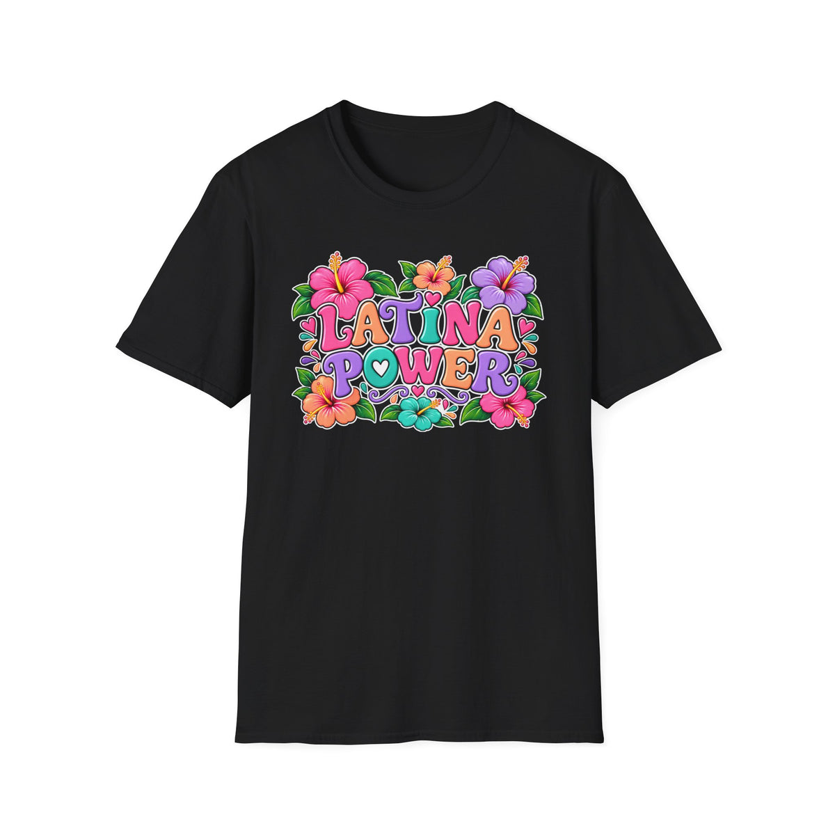 Latina Power Floral Retro T-Shirt