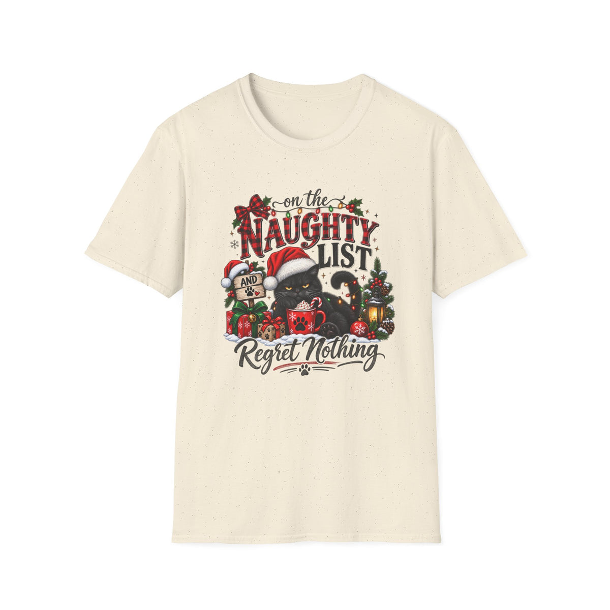 Naughty Cat Christmas List T-Shirt