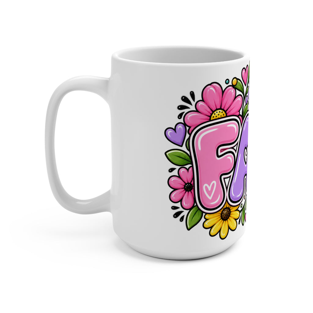 FAFO Bright Floral Lettering Mug