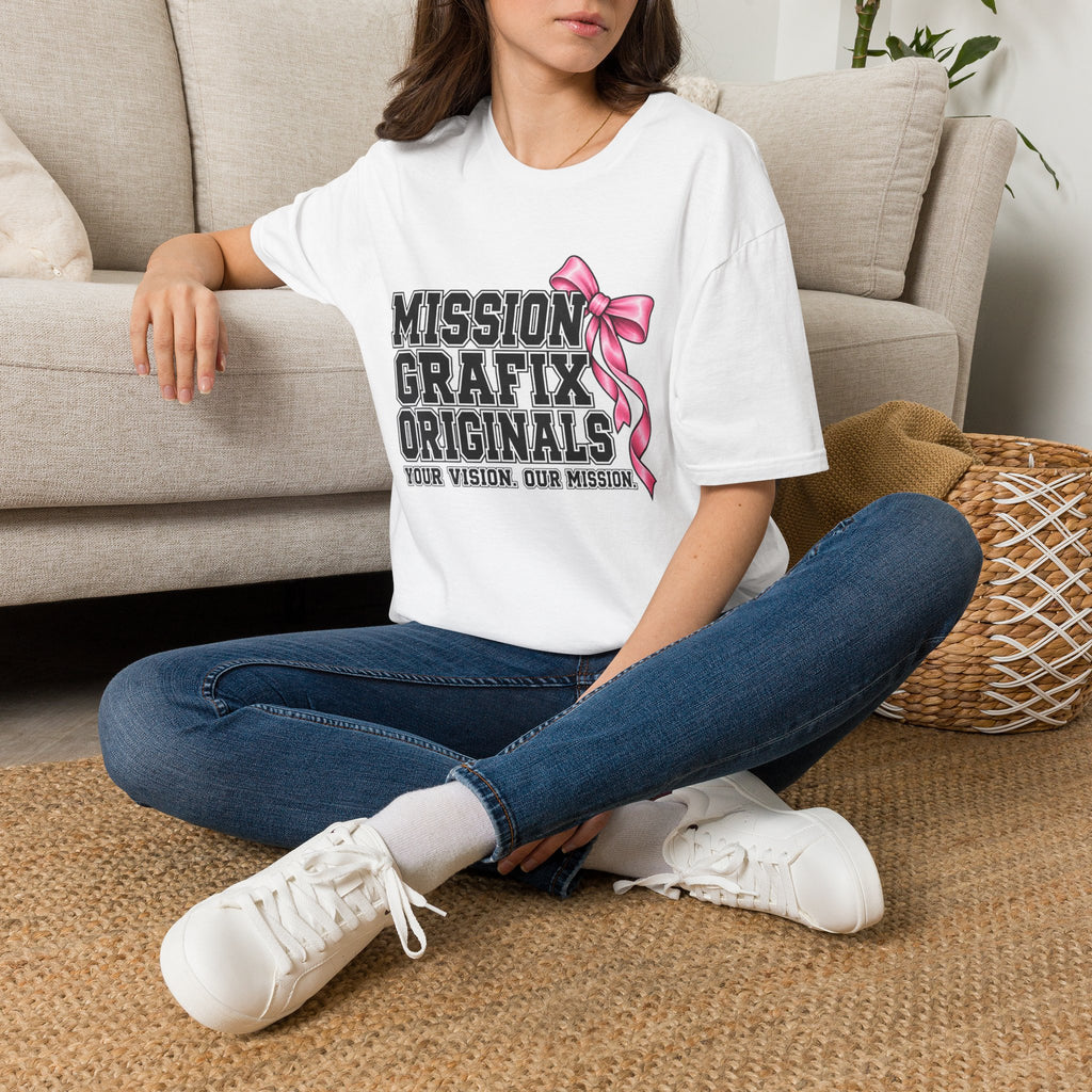 Mission Grafix Varsity Pink Bow T-Shirt