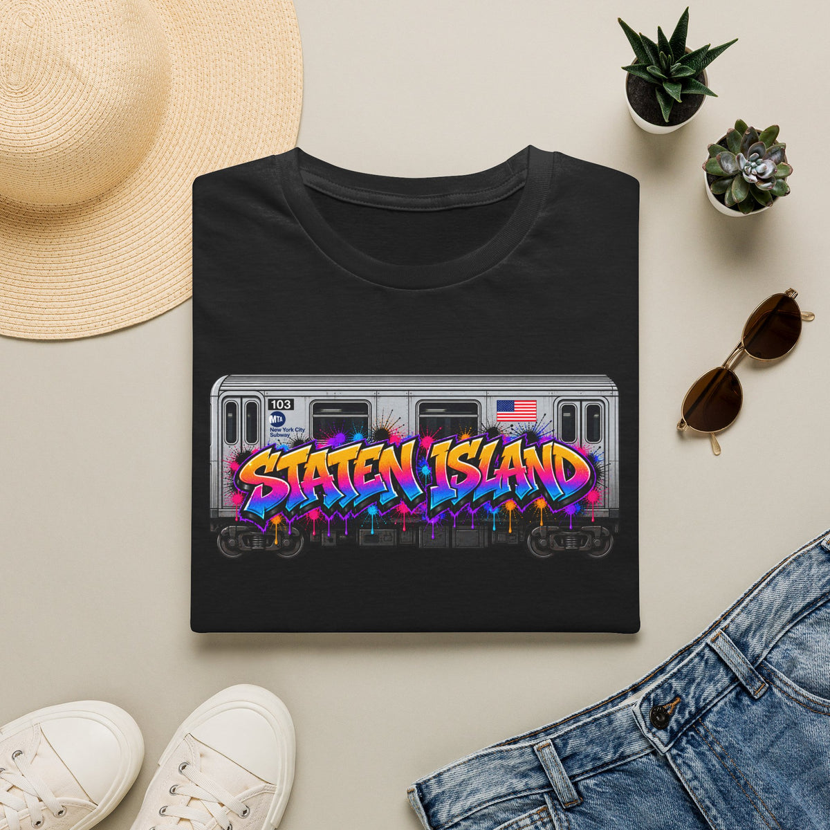 Staten Island Graffiti Subway Car T-Shirt
