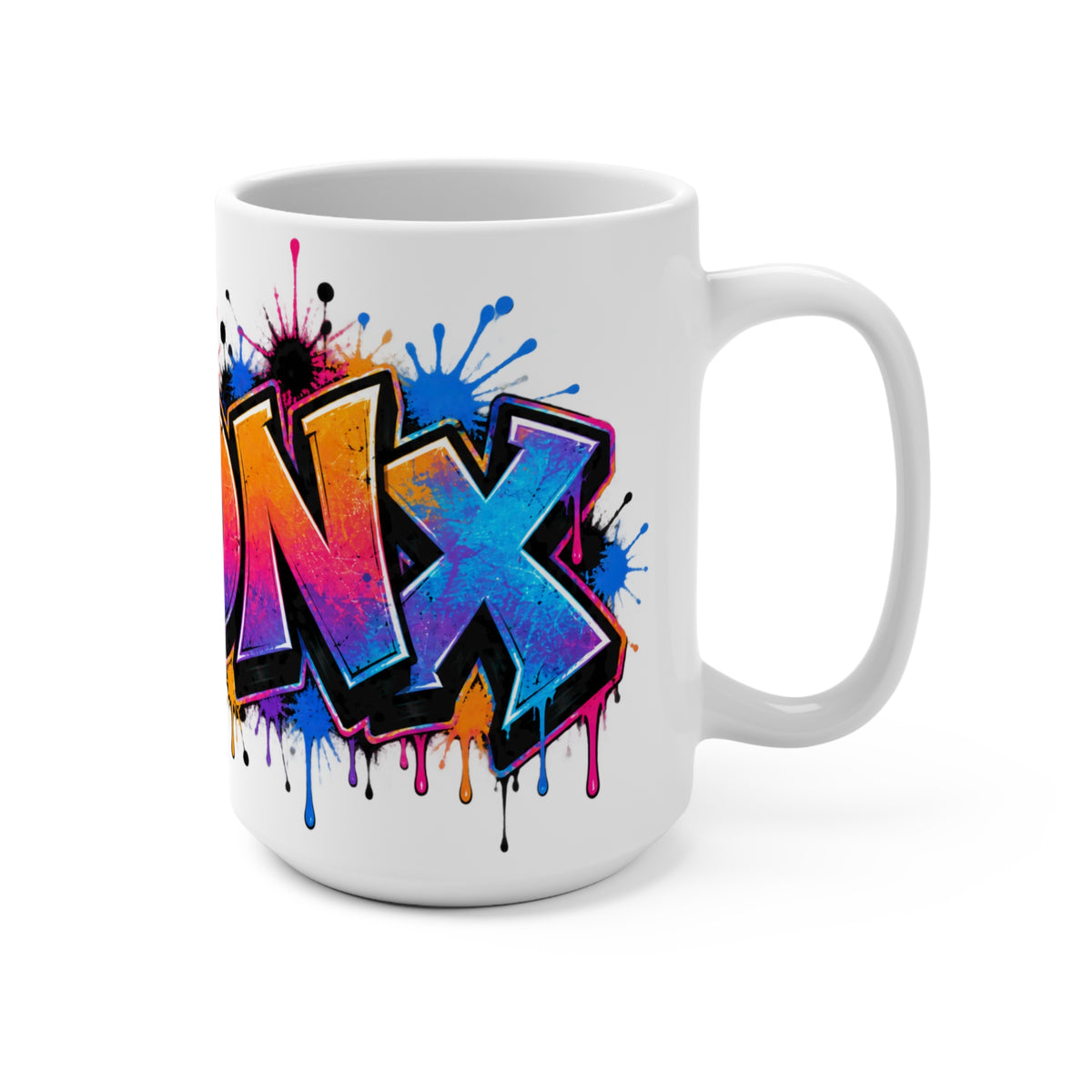 Bronx Graffiti Art Mug | Colorful Drip Street Art 15oz Ceramic