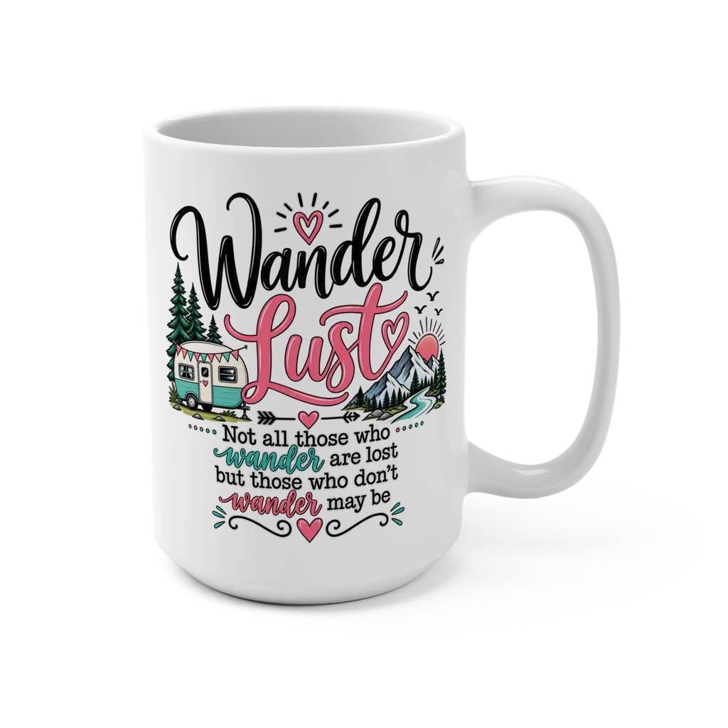 Wanderlust camper van mug | Travel quote 15oz ceramic mug