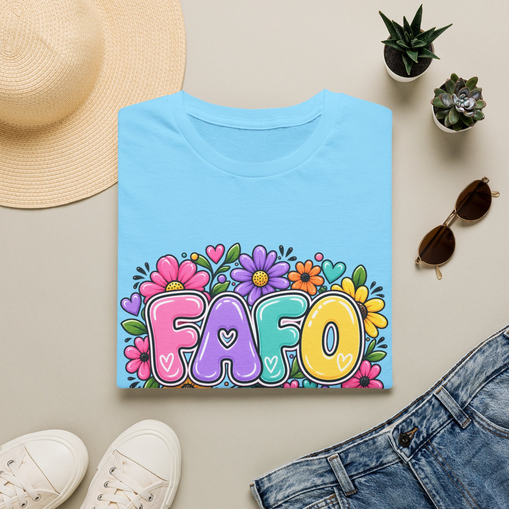 FAFO Floral Bubble Letters T-Shirt