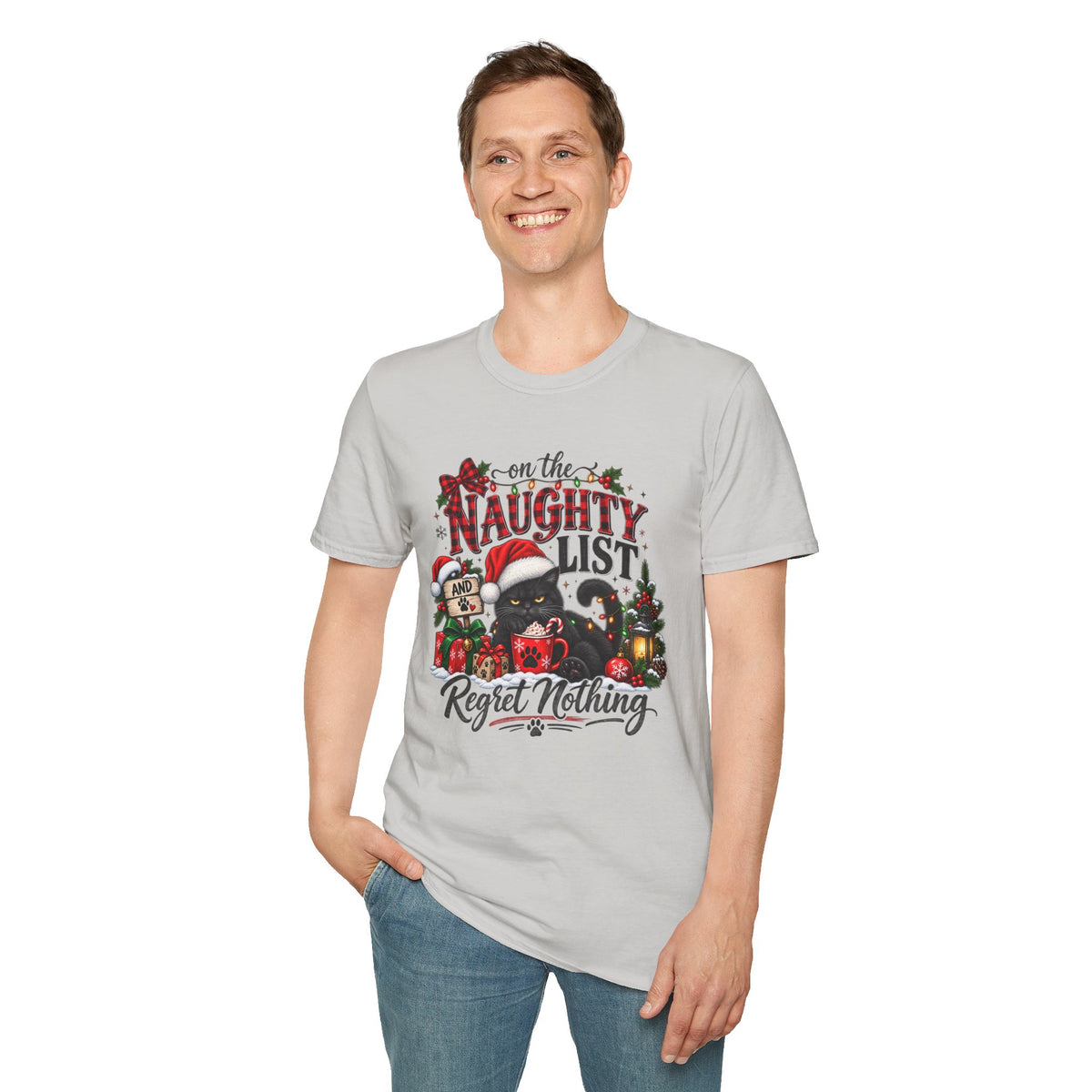 Naughty Cat Christmas List T-Shirt