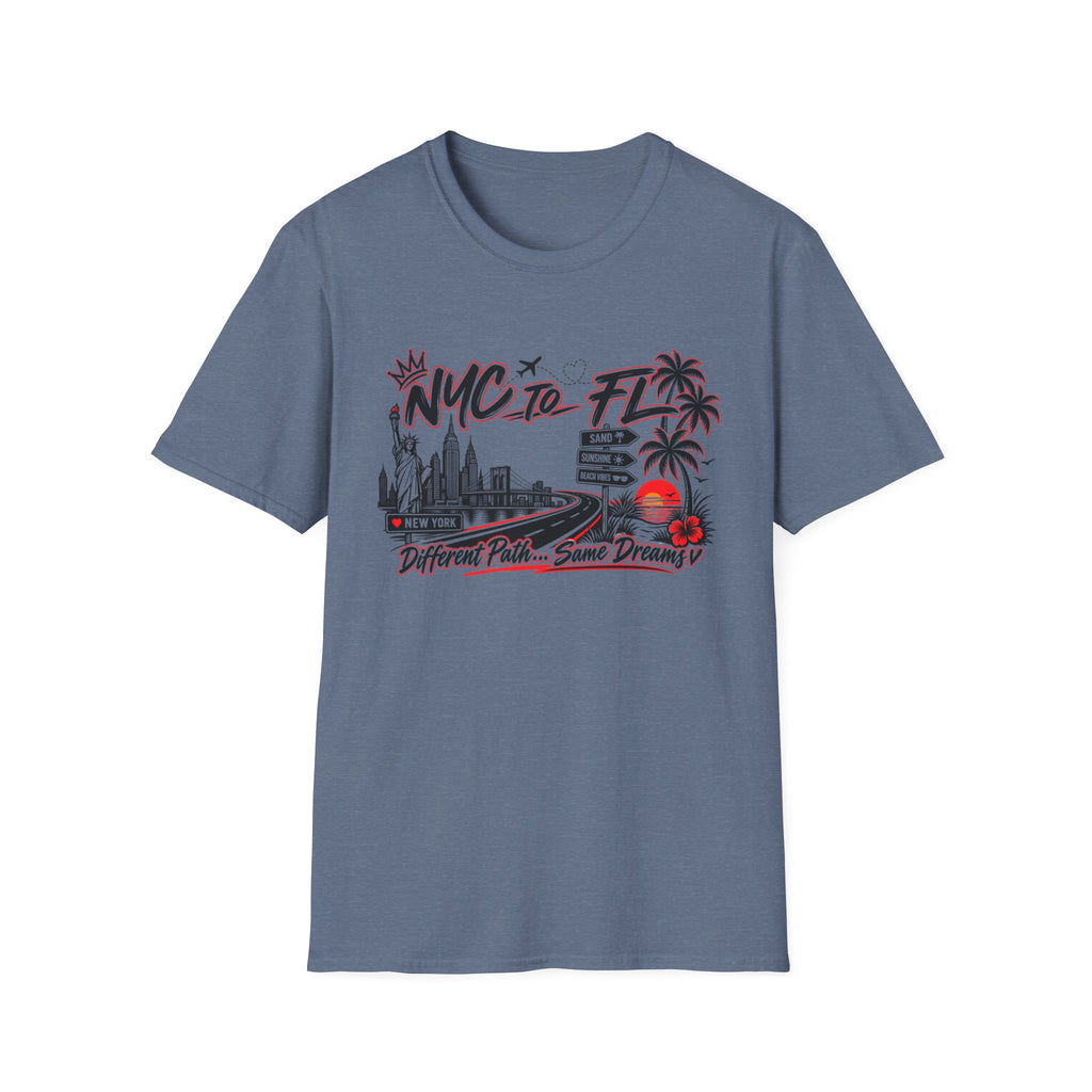 NY to FL Different Path Same Dreams T-Shirt