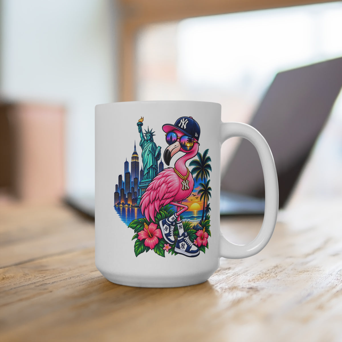 NYC Flamingo Mug | 15 oz ceramic