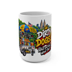 Dirty Dogs NYC Hot Dog Cart Mug | New York City Street Food Coffee Cup