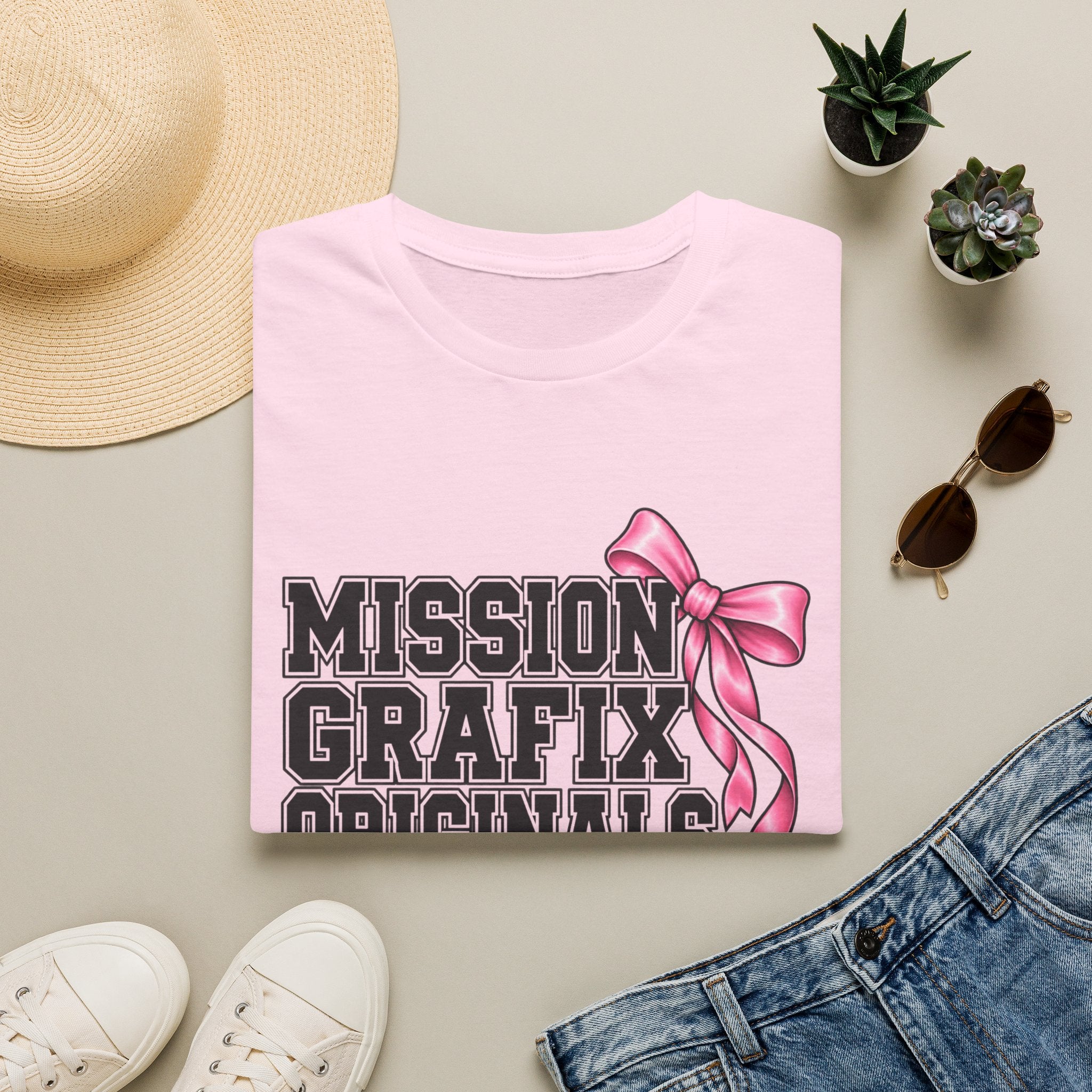 Mission Grafix Varsity Pink Bow T-Shirt