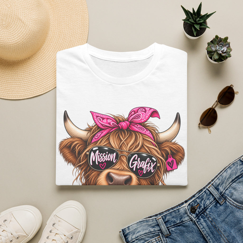 Mission Grafix Highland Cow Pink - T-Shirt