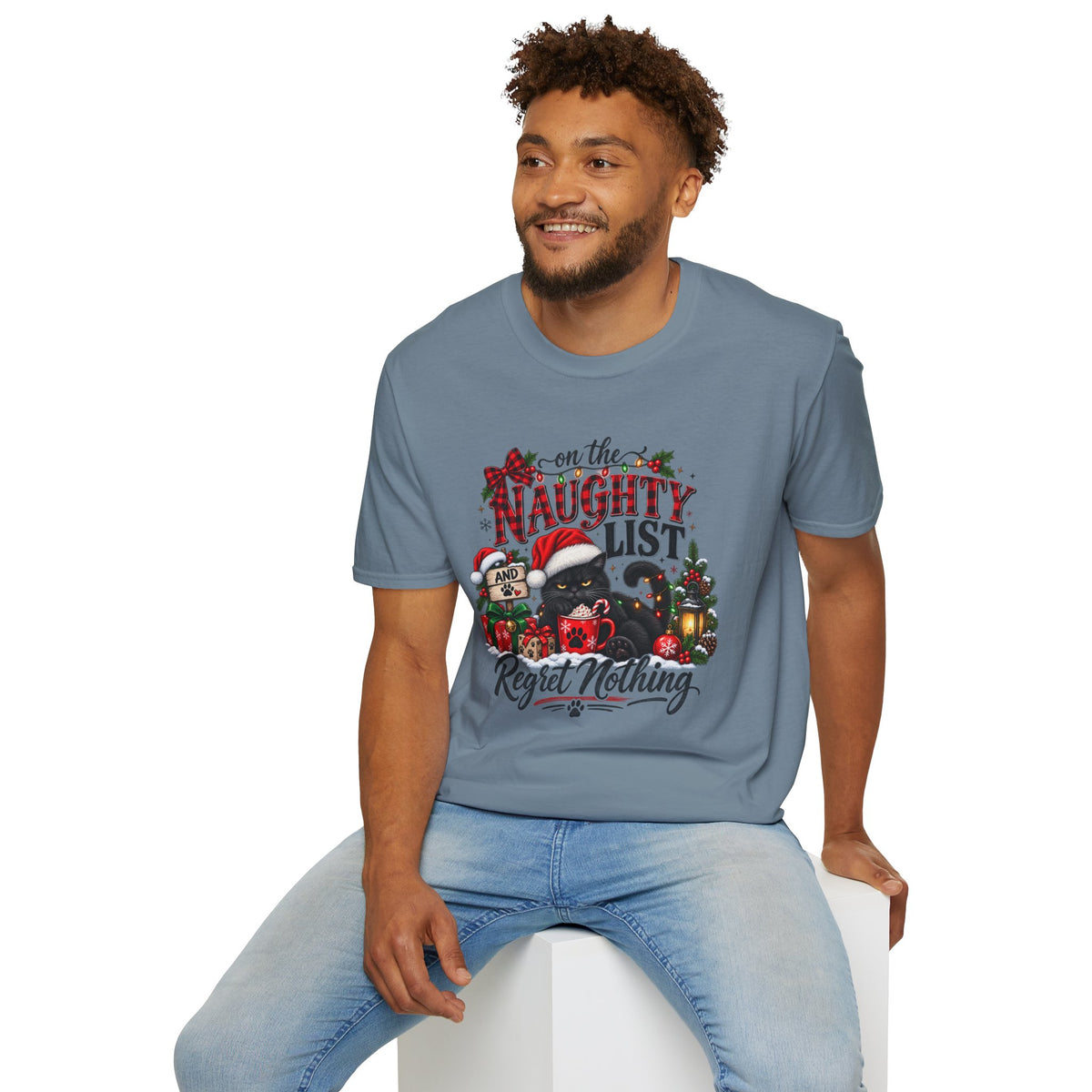 Naughty Cat Christmas List T-Shirt