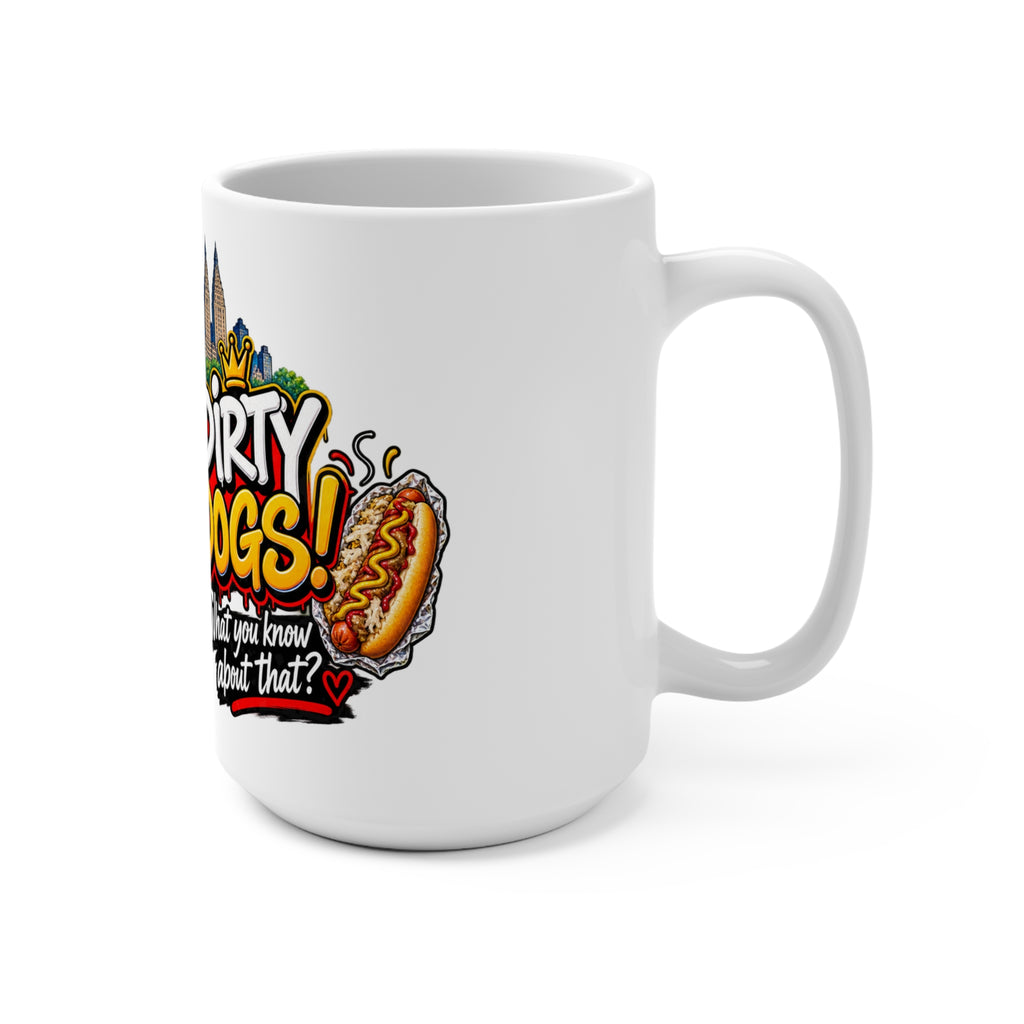 Dirty Dogs NYC Hot Dog Cart Mug | New York City Street Food Coffee Cup