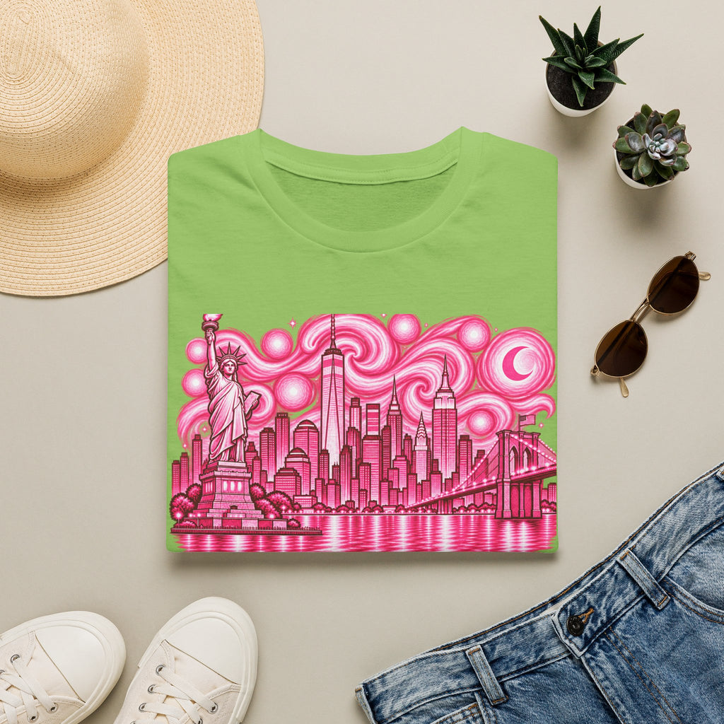 Pink New York City Skyline T-Shirt