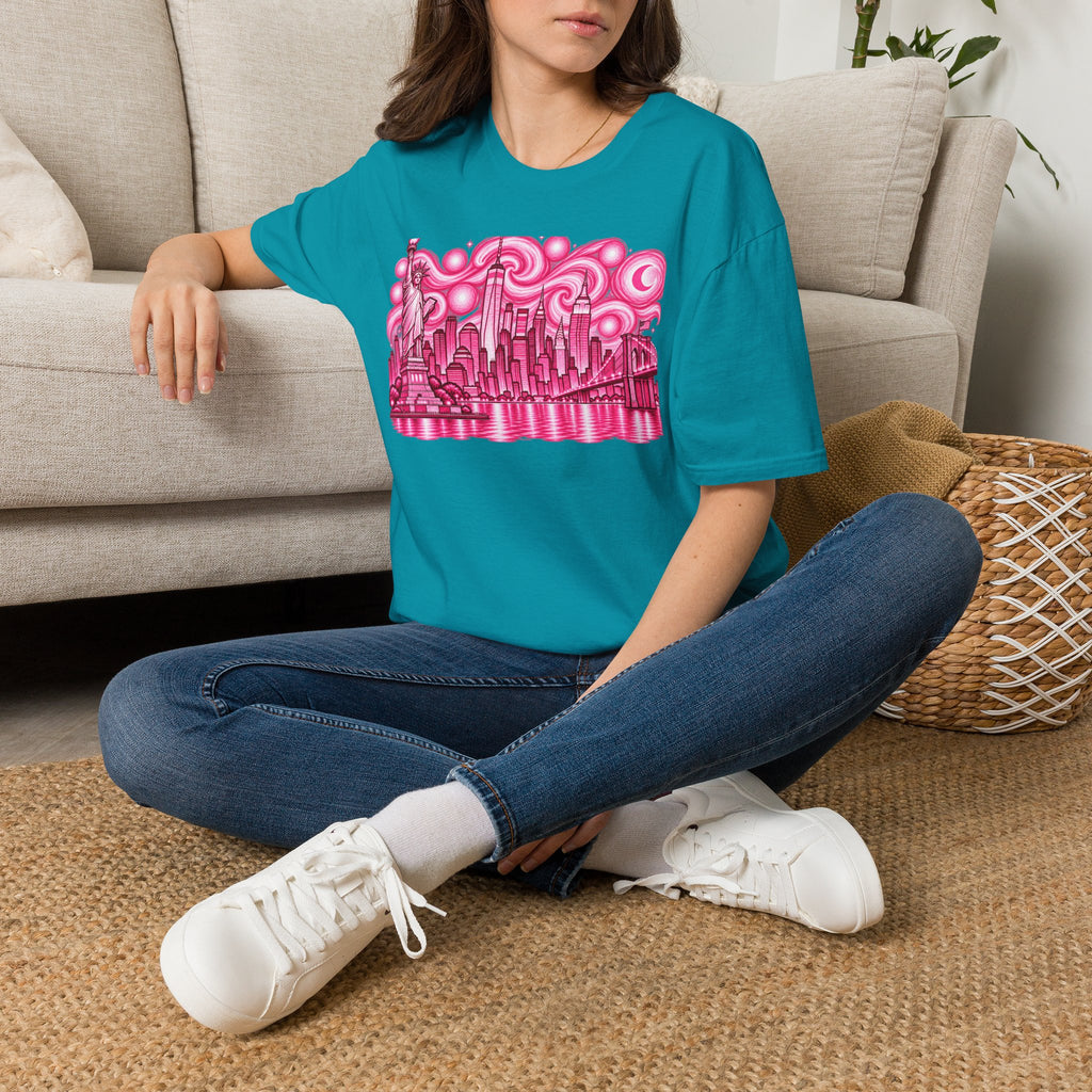Pink New York City Skyline T-Shirt