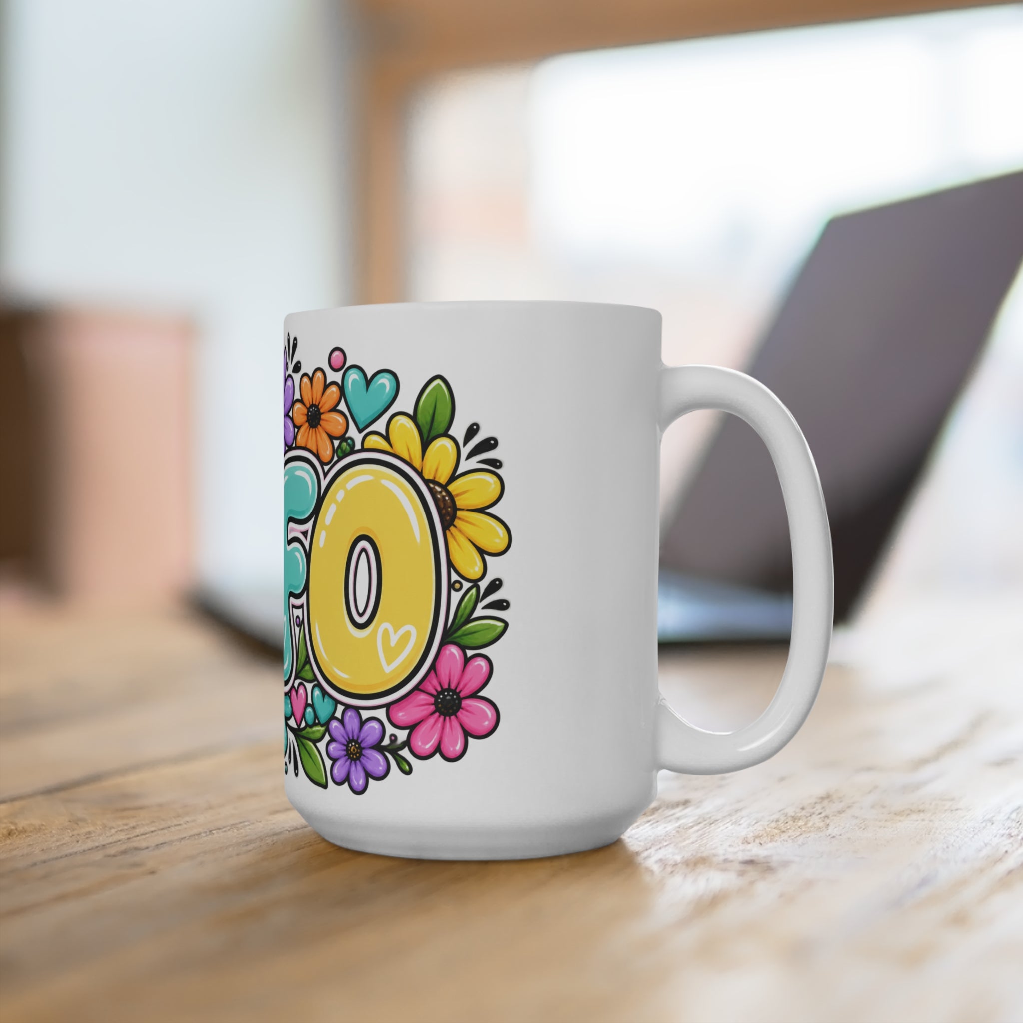 FAFO Bright Floral Lettering Mug