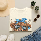 Mission Grafix Highland Cow Sky Blue - T-Shirt