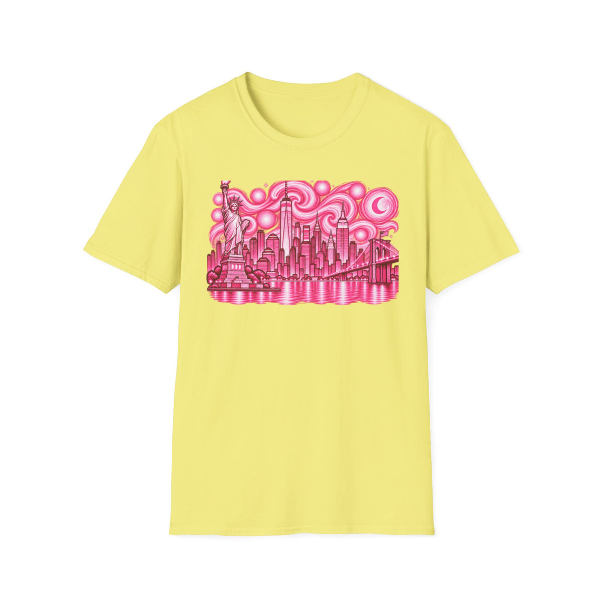 Pink New York City Skyline T-Shirt