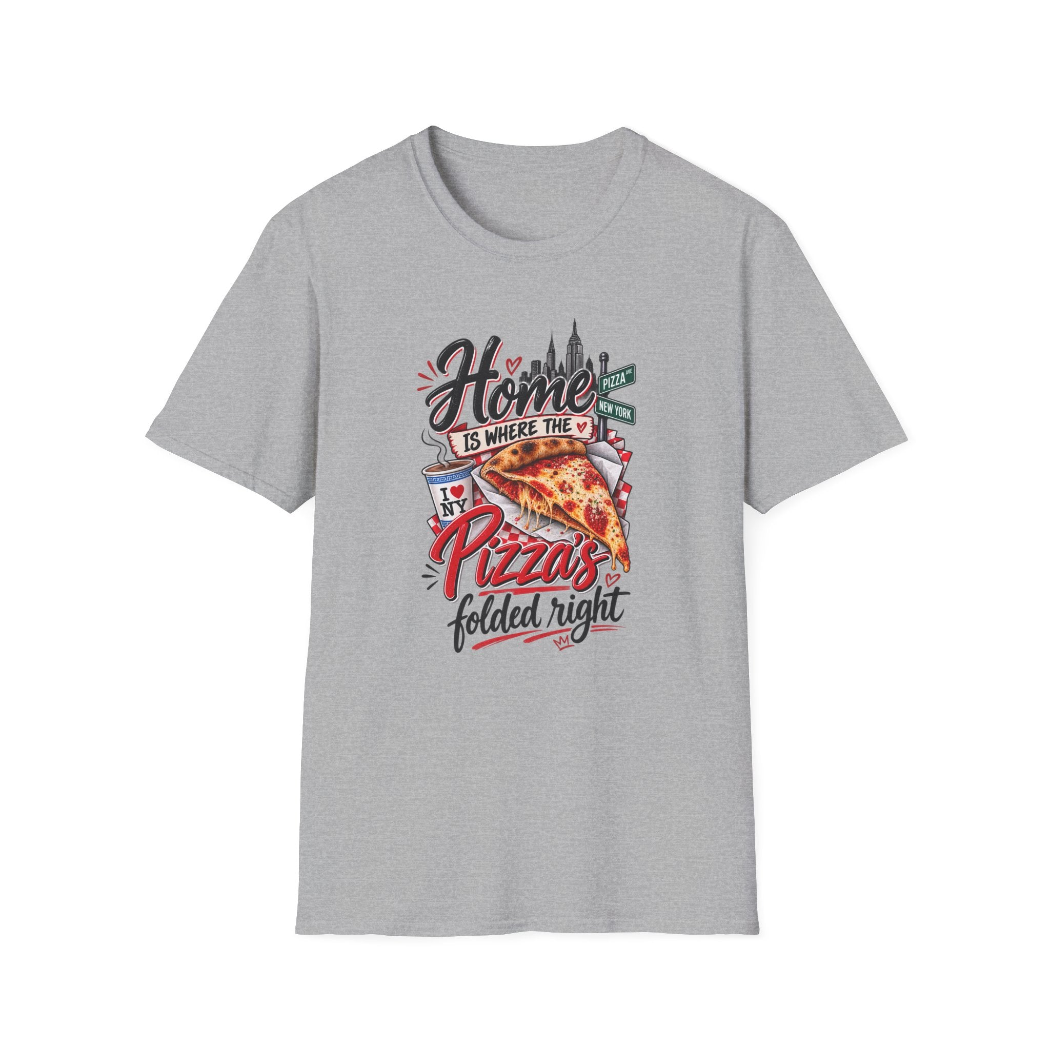 Home Is Where the Pizza Is Folded Right T-Shirt
