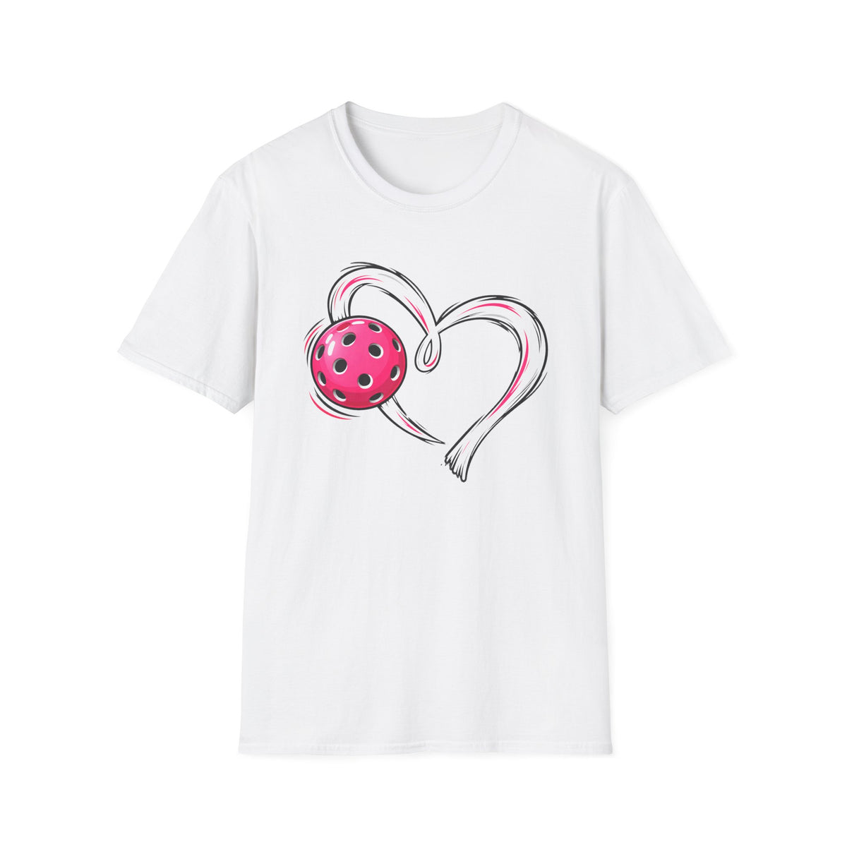 Pink Pickle Ball Heart T-Shirt