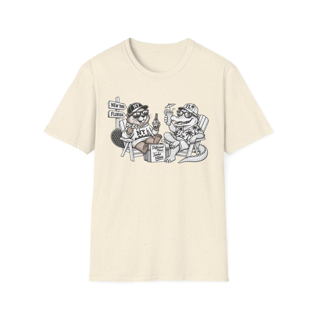 NY Beaver Meets FL Gator Same Vibes Different Place T-Shirt