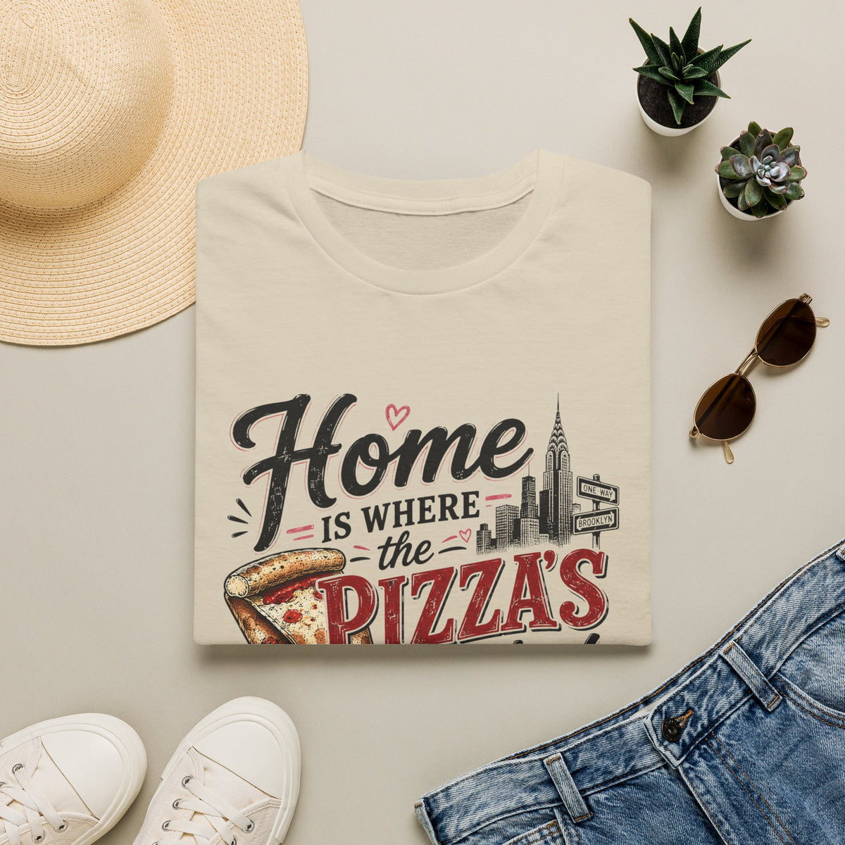 Home Is Where the Pizza Is Folded Right II T-Shirt